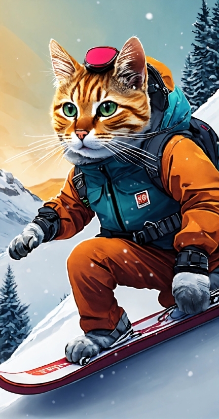 Video Editor Kapwing, Cat, Felidae, Sports Equipment, Snow, Carnivore