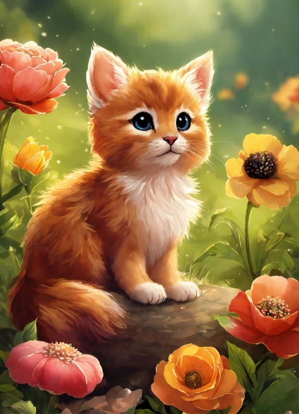 Youtube Video Maker Free Online, Flower, Plant, Cat, Nature, Orange