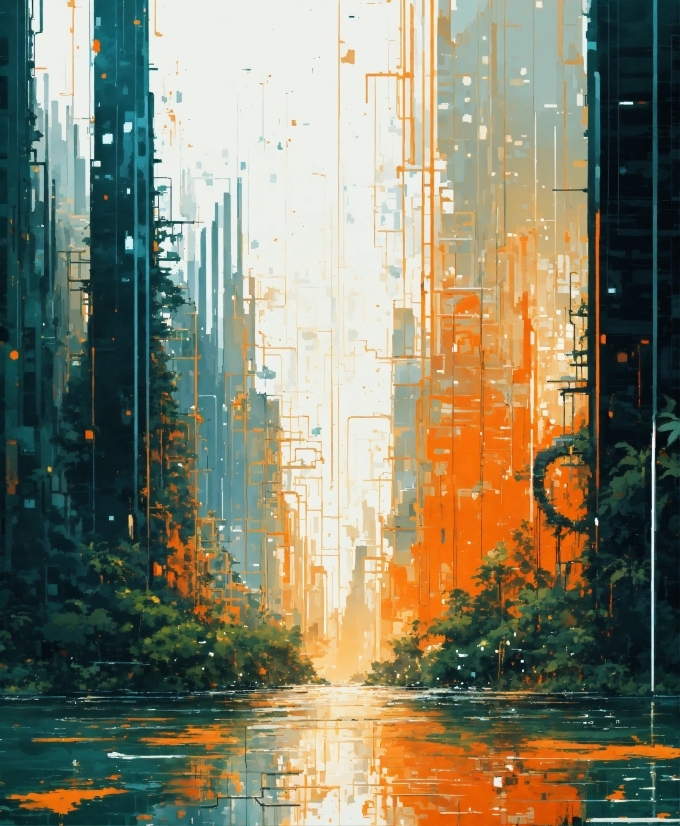 Ai Created Images From Text, Light, Nature, Water, Orange, Rectangle