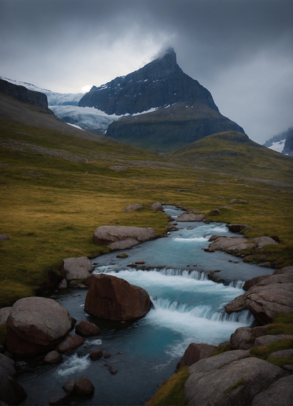 Ai Generated Images Of Nothing, Water, Cloud, Sky, Mountain, Natural Landscape