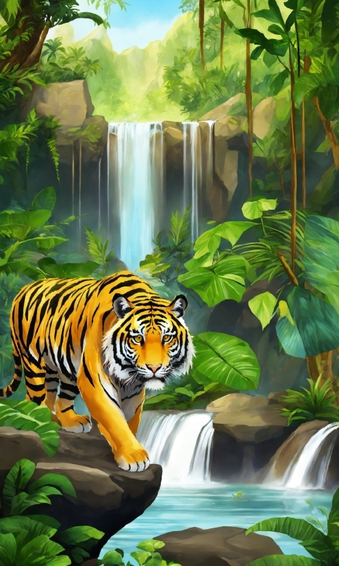 Ai Learning And Development, Water, Plant, Bengal Tiger, Siberian Tiger, Green