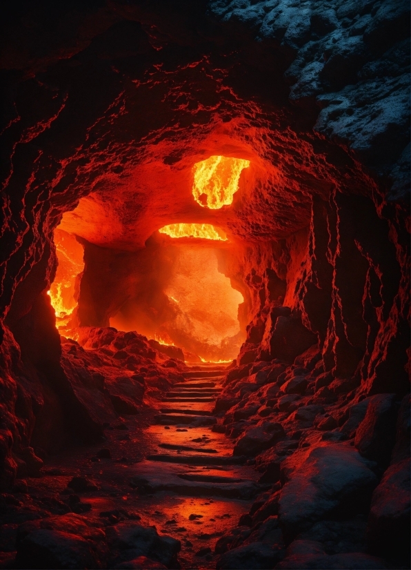 Amber, World, Orange, Heat, Landscape, Formation