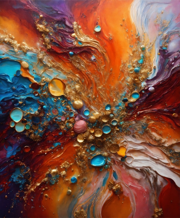 Artificial Intelligence Graphics, Liquid, Water, Art Paint, Orange, Paint