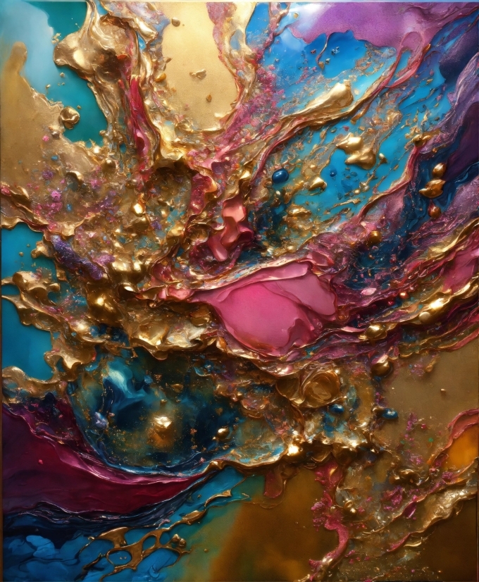 Liquid, Purple, Organism, Paint, Art, Water