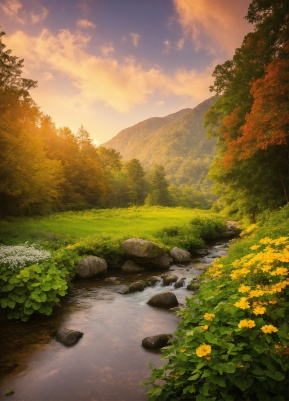 Neural Network Image Generation, Cloud, Water, Plant, Sky, Flower