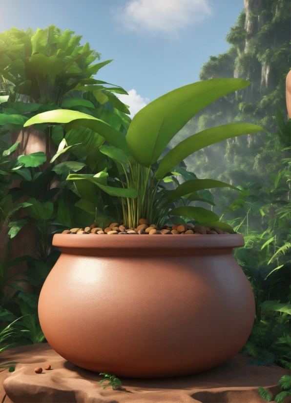 Plant, Flowerpot, Sky, Cloud, Houseplant, Nature