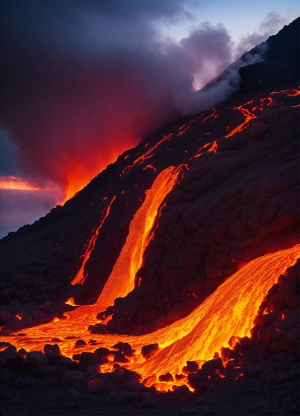 Sky, Mountain, Lava, Ecoregion, Cloud, Types Of Volcanic Eruptions