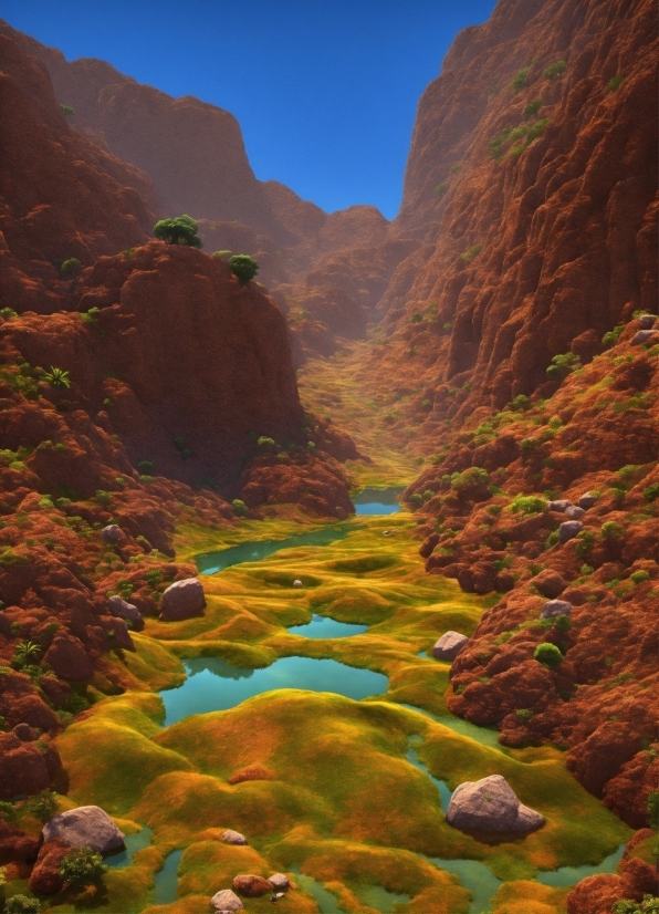 Stable Diffusion Initial Image, Plant, Sky, Water, Mountain, Nature