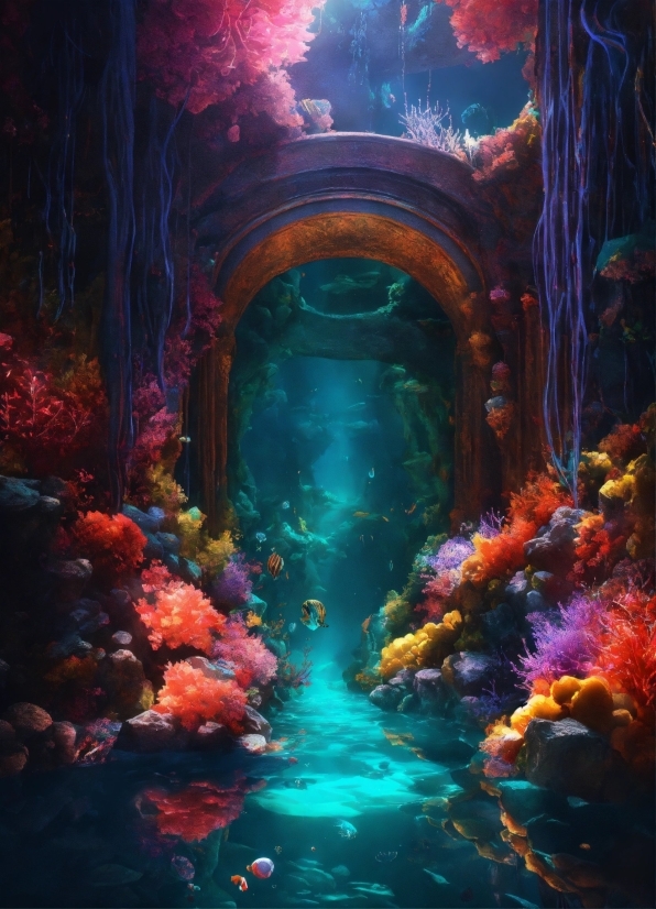 Water, Natural Environment, Purple, Lighting, Organism, Underwater