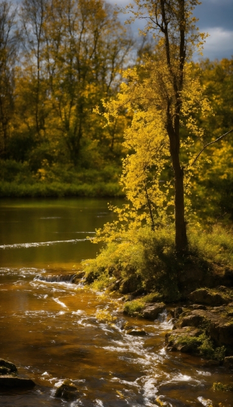 Water, Plant, Natural Landscape, Wood, Branch, Fluvial Landforms Of Streams