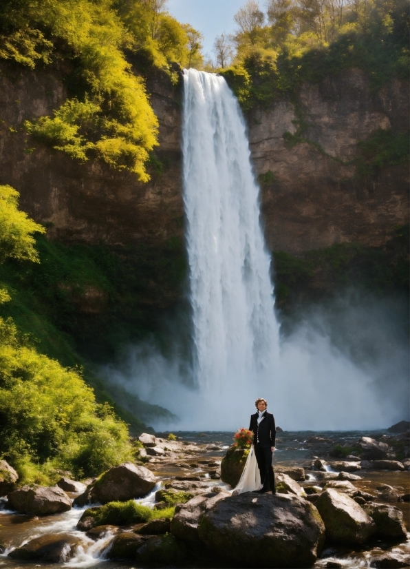 Water, Water Resources, Plant, Fluvial Landforms Of Streams, Natural Landscape, Waterfall