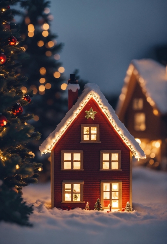 Aapi Visual Artists, Window, Light, Christmas Tree, Sky, Snow