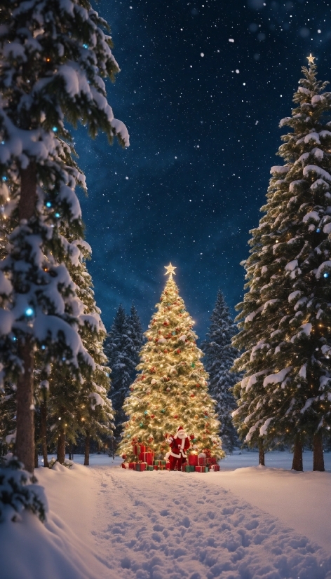 Adobe Illustrator Download Free Windows 10, Sky, Christmas Tree, Plant, Snow, Light