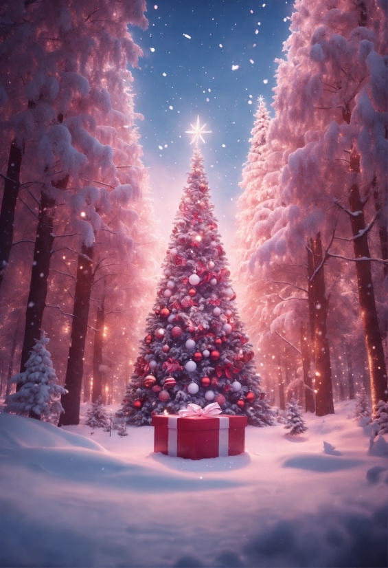 Adobe Illustrator Full Apk, Christmas Tree, Plant, Sky, World, Snow