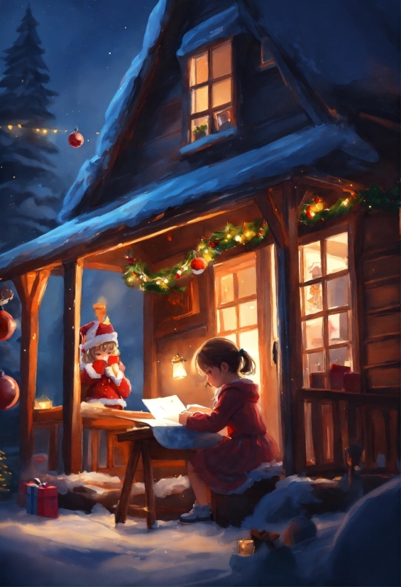 Adobe Illustrator Stock Images, Table, Window, Light, House, Christmas Tree