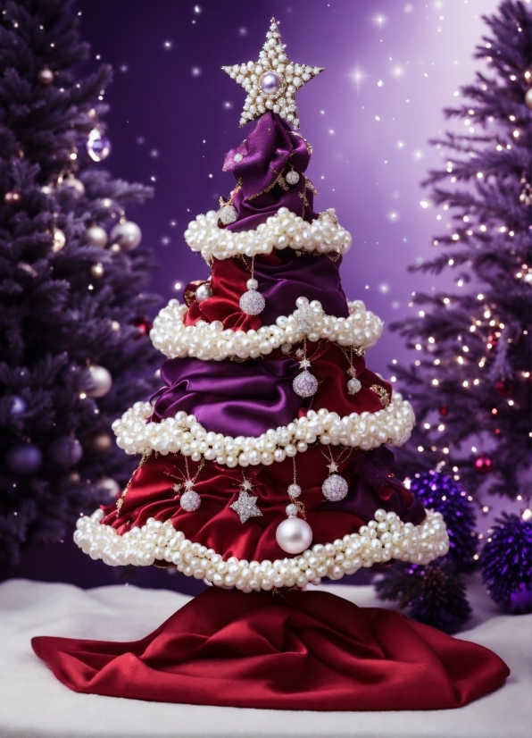 Advertisement Banner Design, Christmas Tree, Plant, Christmas Ornament, Light, Purple