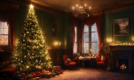 Animated Illustrations Free, Christmas Tree, Property, Furniture, Light, Plant