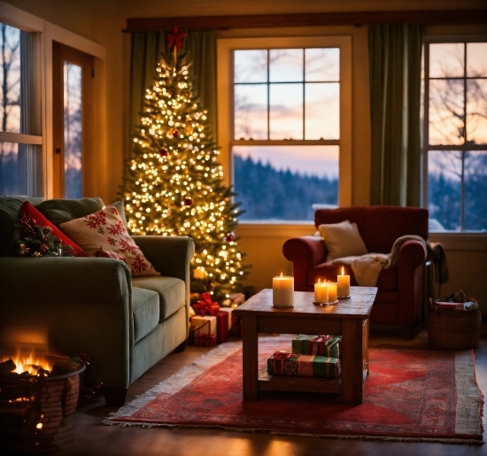 Art2life Spark, Christmas Tree, Furniture, Window, Property, Couch