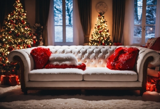 Artist Logo Design, Christmas Tree, Couch, Property, Furniture, Window