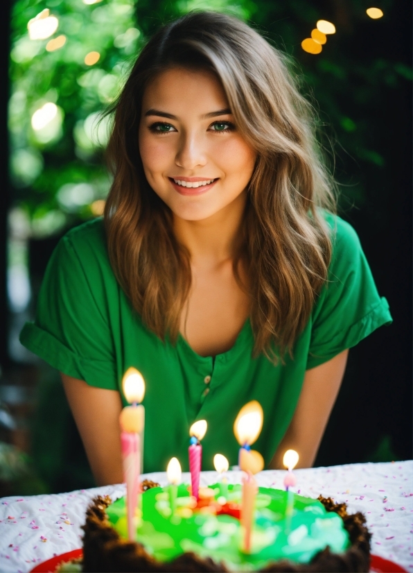 Beauty Graphic Design, Food, Smile, Candle, Birthday Candle, Green