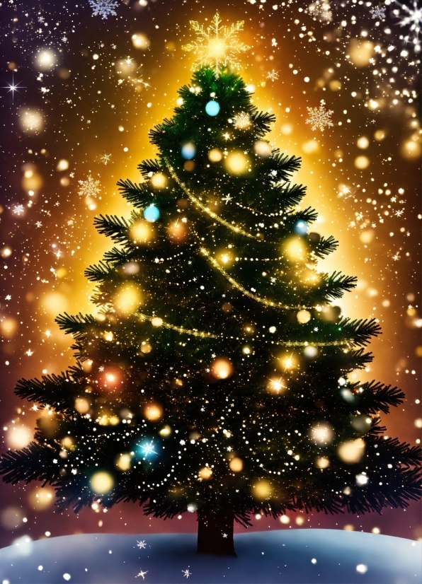 Best Free Vector Images, Christmas Tree, Plant, Christmas Ornament, Snow, Light