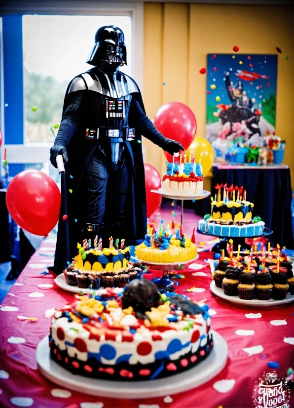 Best Quality Poster Drawing, Food, Blue, Darth Vader, Table, Cake Decorating Supply