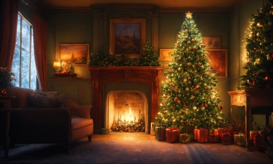 Bill Viola The Greeting, Christmas Tree, Property, Plant, Window, Nature