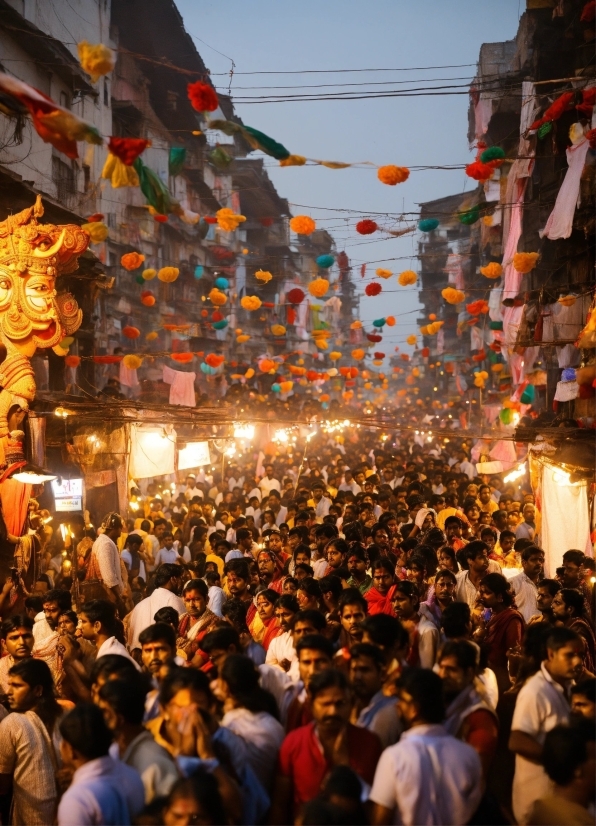 Canva Spotify, Sky, Orange, Temple, Crowd, Hat