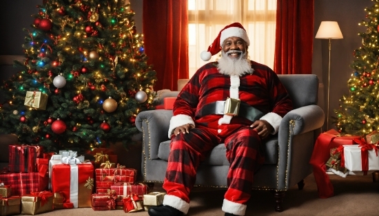 Carl Andre, Christmas Tree, Christmas Ornament, Smile, Beard, Lap