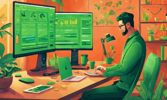 Celebrity Stock Images, Computer, Personal Computer, Green, Table, Peripheral