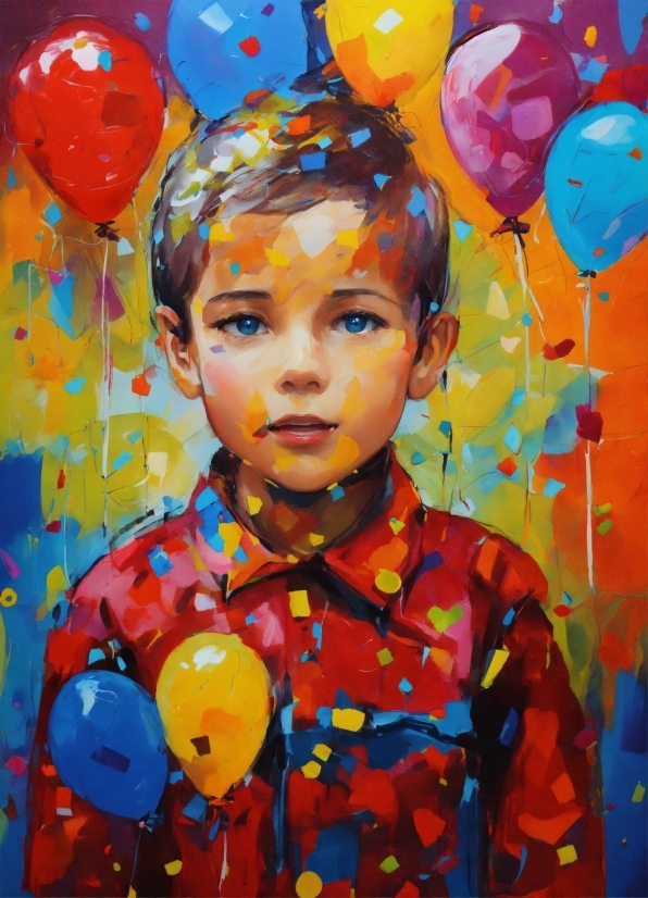 Change Kb Of Photo, Head, Facial Expression, Paint, Balloon, Happy