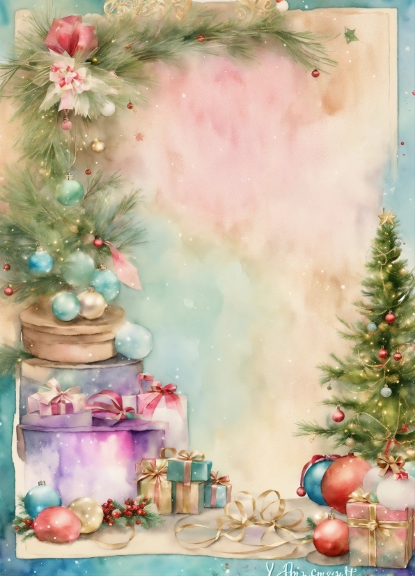 Christmas Ornament, Green, Christmas Tree, Plant, Branch, Pink