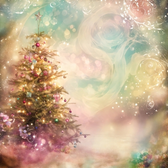 Christmas Tree, Atmosphere, Natural Environment, Organism, Christmas Ornament, Art