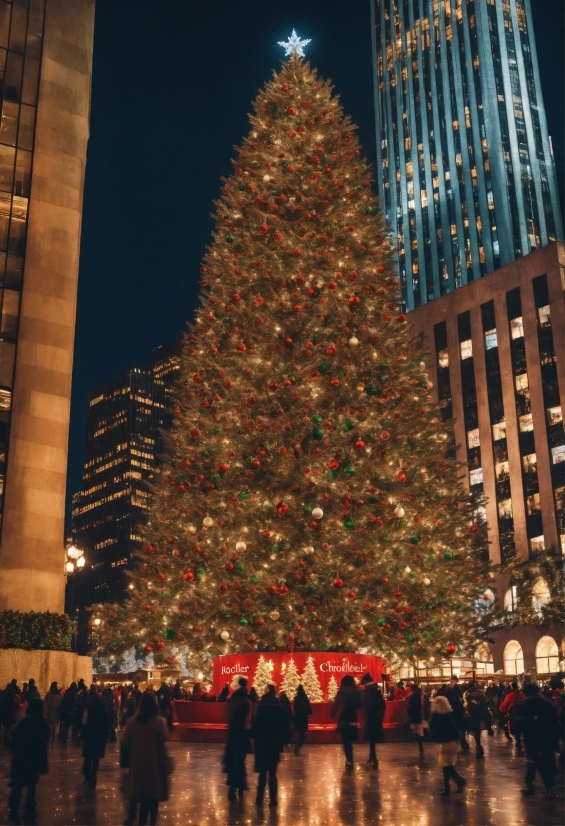 Christmas Tree, Building, Christmas Ornament, Skyscraper, Plant, Tree