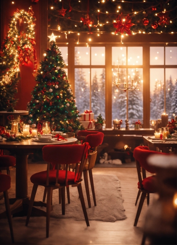 Christmas Tree, Furniture, Property, Decoration, Table, Light