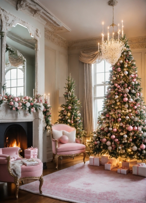 Christmas Tree, Furniture, Property, Decoration, White, Plant