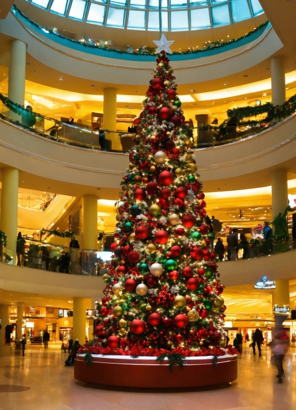 Christmas Tree, Photograph, Christmas Ornament, Light, Building, Plant