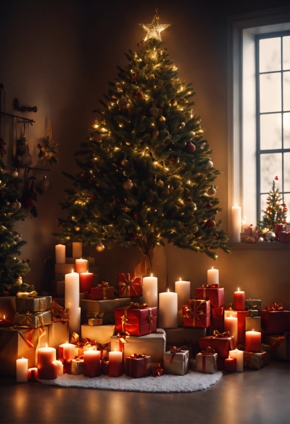 Christmas Tree, Plant, Christmas Ornament, Property, Candle, Light