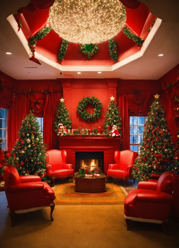 Christmas Tree, Property, Furniture, Decoration, Lighting, Interior Design