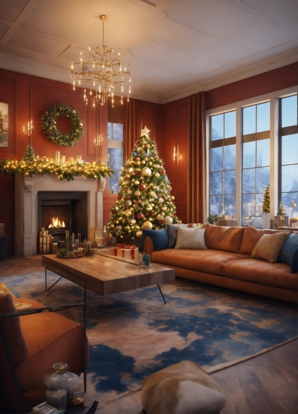 Christmas Tree, Property, Furniture, Window, Decoration, Wood