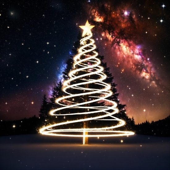 Christmas Tree, Sky, Plant, Nature, World, Tree