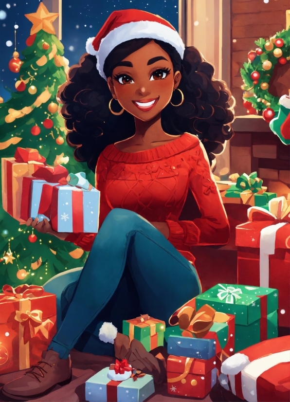 Christmas Tree, Smile, Red, Thigh, Event, Holiday