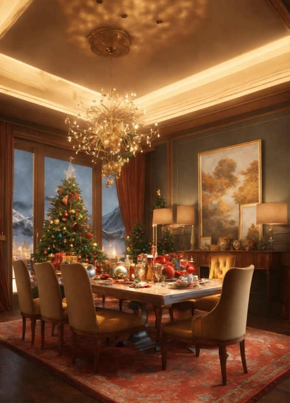 Christmas Tree, Table, Property, Furniture, Decoration, Light