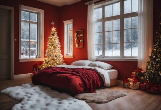 Christmas Tree, Window, Property, Plant, Light, Building