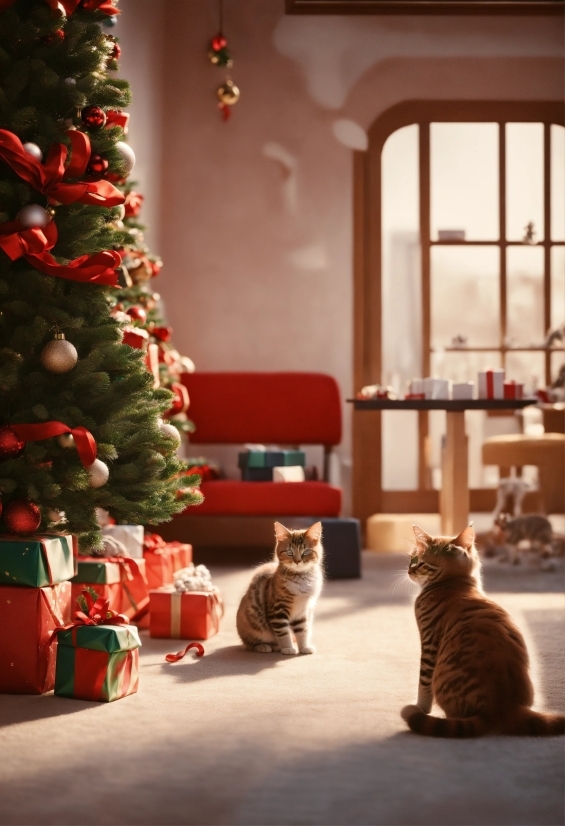 Clipart Cows, Cat, Christmas Tree, Light, Felidae, Window