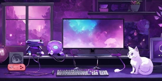 Clipart For Commercial Use, Purple, Computer, Output Device, Peripheral, Lighting