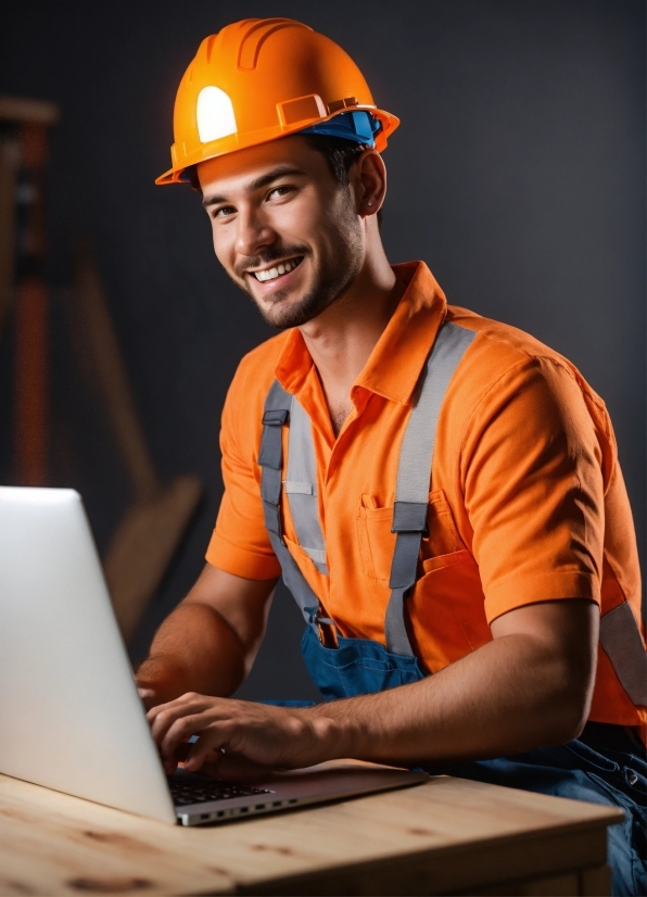 Collaboration Stock Image, Helmet, Hard Hat, Computer, Personal Computer, Workwear