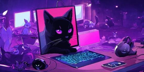 Computer, Personal Computer, Cat, Peripheral, Computer Keyboard, Netbook