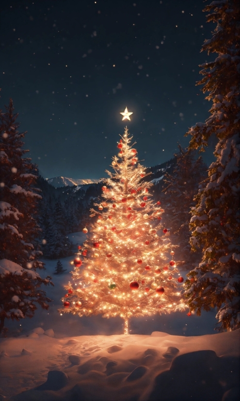 Cool Illustrations, Christmas Tree, Sky, Plant, Atmosphere, World