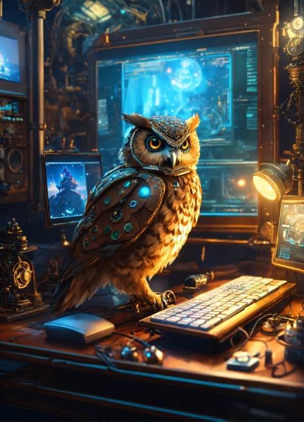 Cool Photos For Wallpaper, Bird, Owl, Beak, Personal Computer, Computer